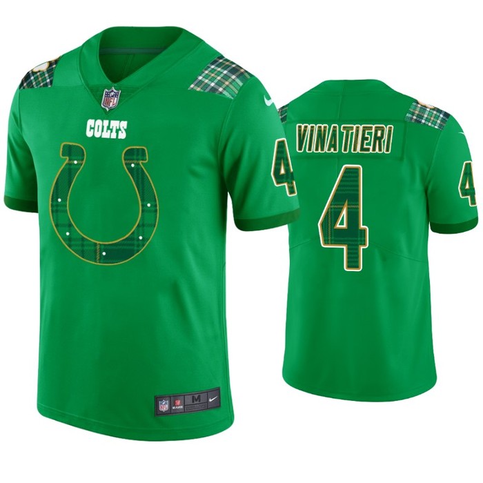 St. Patricks Day Indianapolis Colts #4 Adam Vinatieri Jersey Kelly Green - Men