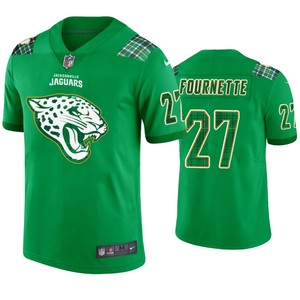 St. Patricks Day Jacksonville Jaguars #27 Leonard Fournette Jersey Kelly Green - Men