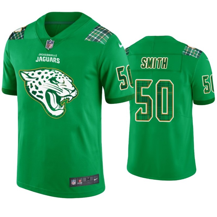 St. Patricks Day Jacksonville Jaguars #50 Telvin Smith Jersey Kelly Green - Men