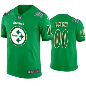 St. Patricks Day Pittsburgh Steelers Custom Jersey Kelly Green - Mens