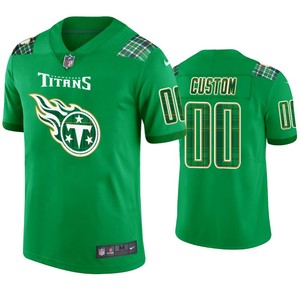 St. Patricks Day Tennessee Titans Custom Jersey Kelly Green - Mens