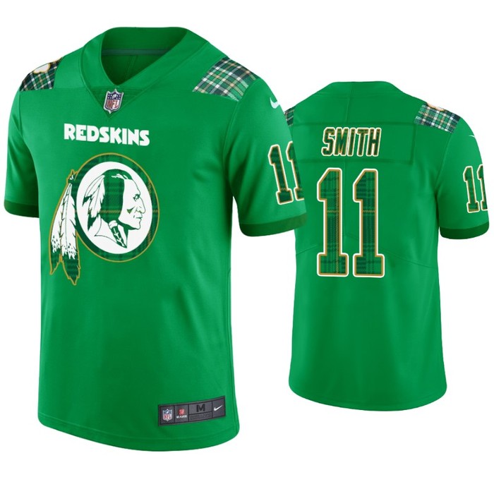 St. Patricks Day Washington Redskins #11 Alex Smith Jersey Kelly Green - Men