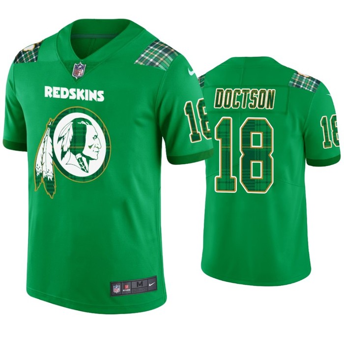 St. Patricks Day Washington Redskins #18 Josh Doctson Jersey Kelly Green - Men