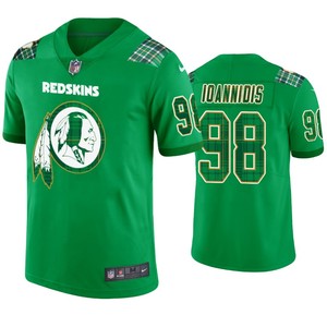 St. Patricks Day Washington Redskins #98 Matt Ioannidis Jersey Kelly Green - Men