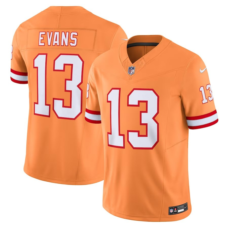 Tampa Bay Buccaneers #13 Mike Evans Throwback Vapor Fuse Limited Jersey - Orange - Cocomos