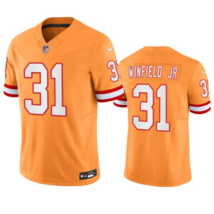 Tampa Bay Buccaneers #31 Antoine Winfield Jr Orange Throwback Limited Stitched Jersey - Cocomos