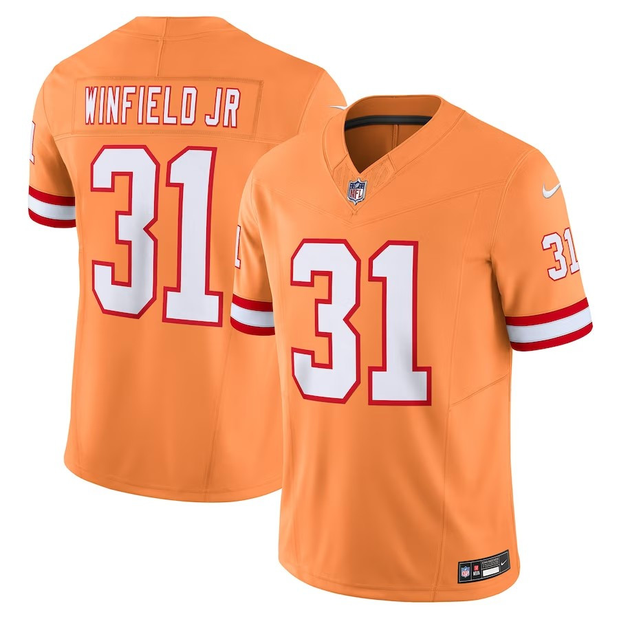 Tampa Bay Buccaneers #31 Antoine Winfield Jr Throwback Vapor Fuse Limited Jersey - Orange - Cocomos