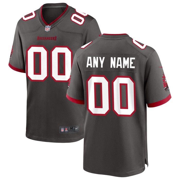 Tampa Bay Buccaneers Alternate Custom Game Jersey Pewter Custom Jerseys Nfl