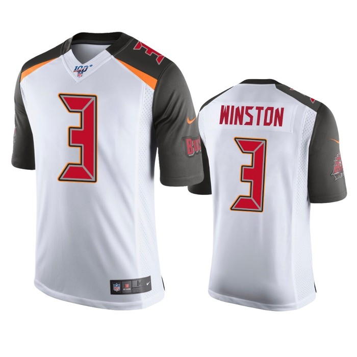 Tampa Bay Buccaneers Jameis Winston White 100th Season Vapor Limited Jersey