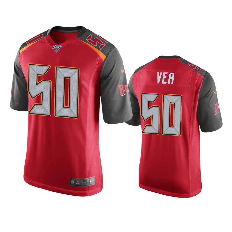 Tampa Bay Buccaneers Vita Vea Red 100th Season Game Jersey - Cocomos