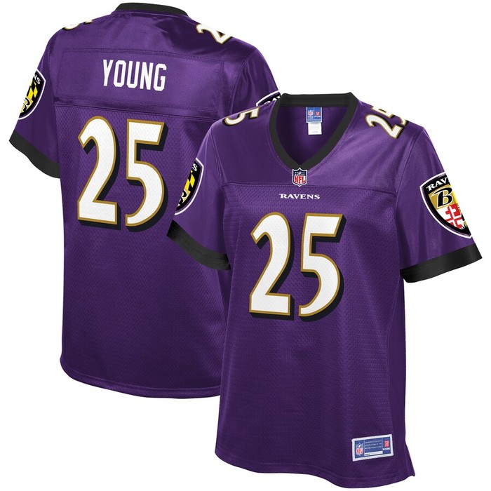 Tavon Young Baltimore Ravens Nfl Pro Line Womens Team Color Player Jersey - Purple