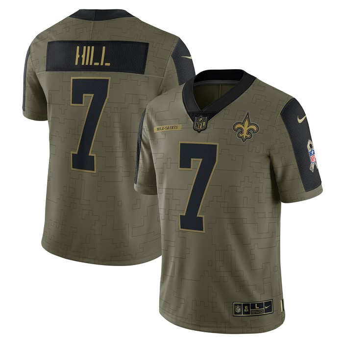 Taysom Hill New Orleans Saints 2021 Salute To Service Limited Player Jersey - Olive Nfl