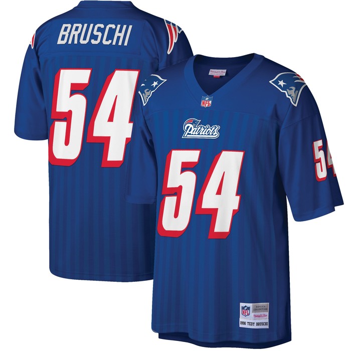 Tedy Bruschi New England Patriots Mitchell & Ness Big & Tall 1996 Retired Player Replica Jersey - Royal Nfl