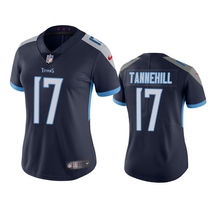 Tennessee Titans #17 Ryan Tannehill Navy Vapor Untouchable Limited Jersey - Womens