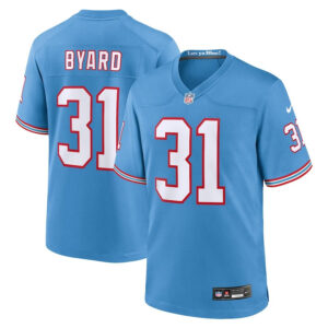 Tennessee Titans #31 Kevin Byard Oilers Throwback Alternate Game Player Jersey - Light Blue - Cocomos