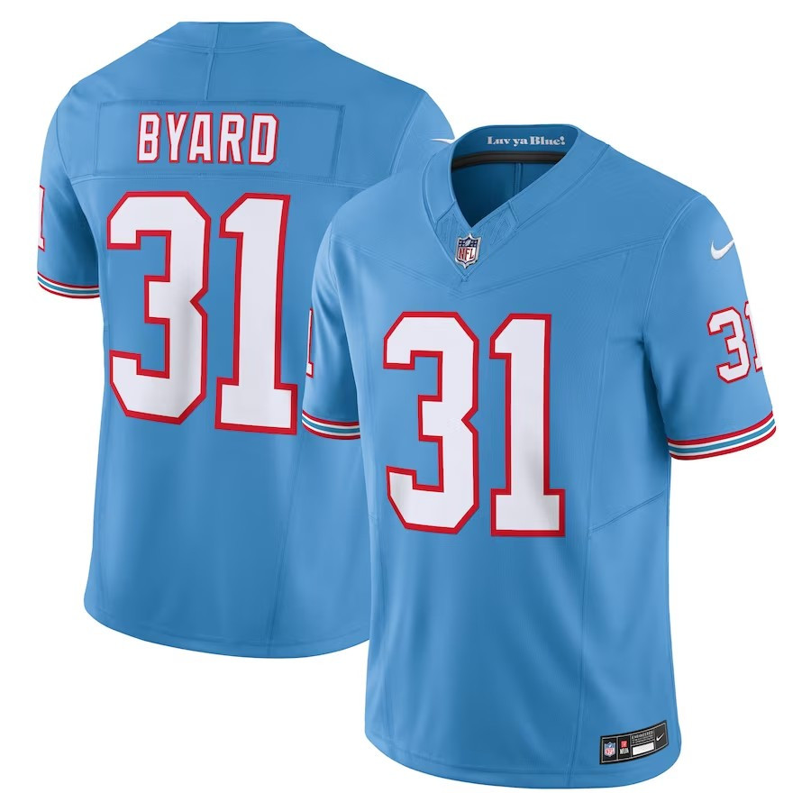 Tennessee Titans #31 Kevin Byard Oilers Throwback Vapor Fuse Limited Jersey - Light Blue - Cocomos