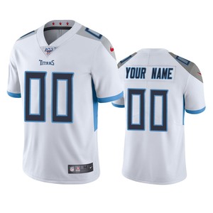 Tennessee Titans Custom White 100th Season Vapor Limited Jersey