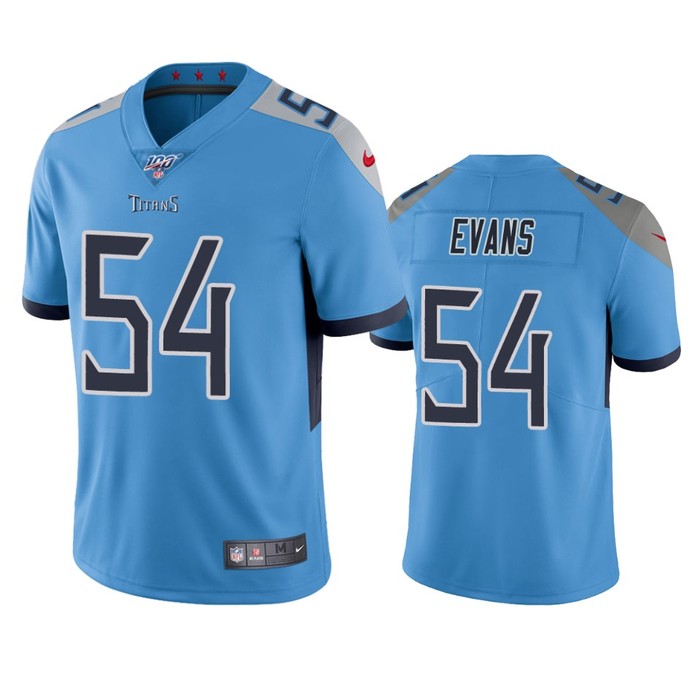 Tennessee Titans Rashaan Evans Light Blue 100th Season Vapor Limited Jersey