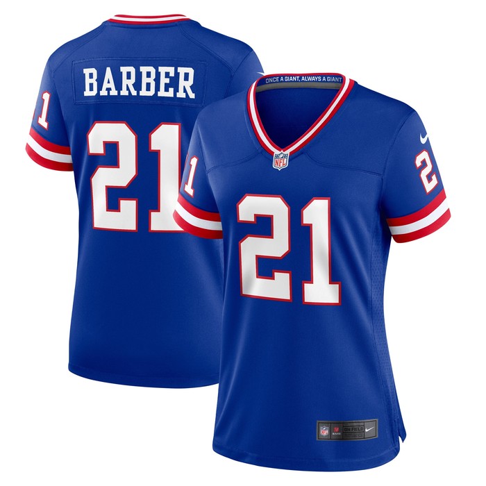 Tiki Barber New York Giants Womens Classic Retired Player Game Jersey - Royal Nfl