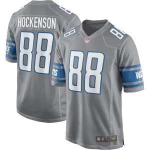 T.j. Hockenson Detroit Lions Game Jersey - Silver Nfl