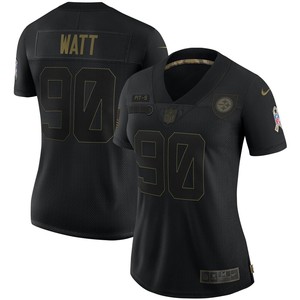 T.j. Watt Pittsburgh Steelers Womens 2020 Salute To Service Limited Jersey - Black