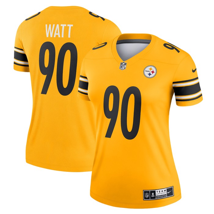 T.j. Watt Pittsburgh Steelers Womens Inverted Legend Jersey - Gold Nfl