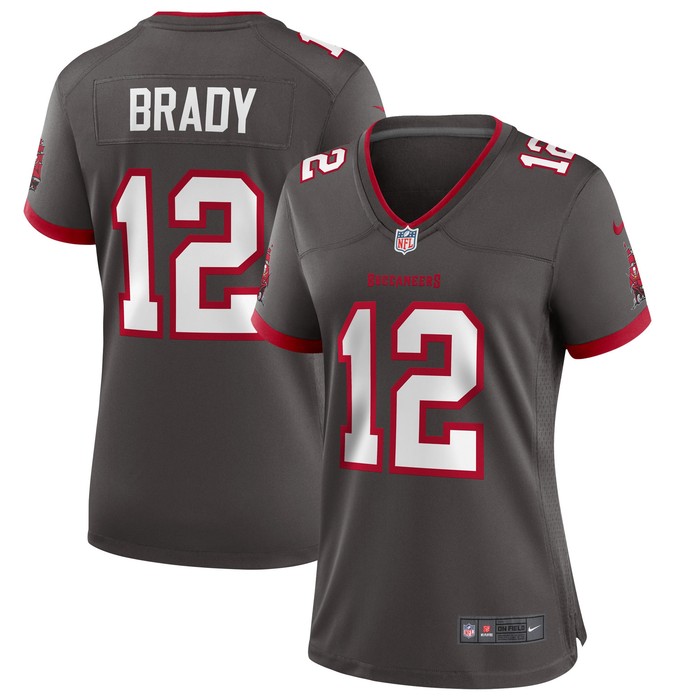 Tom Brady Tampa Bay Buccaneers Womens Alternate Game Jersey Pewter Nfl