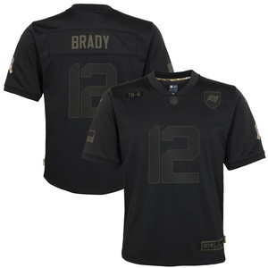 Tom Brady Tampa Bay Buccaneers Youth 2020 Salute To Service Game Jersey - Black