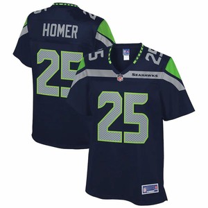 Travis Homer Seattle Seahawks Nfl Pro Line Womens Team Player Jersey - College Navy