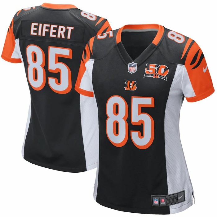 Tyler Eifert Cincinnati Bengals Nike Womens 50th Anniversary Patch Game Jersey - Black