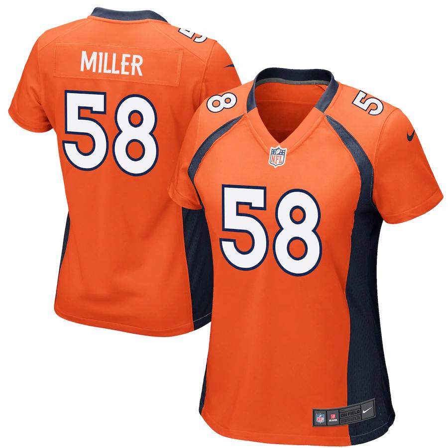 Von Miller Denver Broncos Nike Womens Game Jersey - Orange - Cocomos