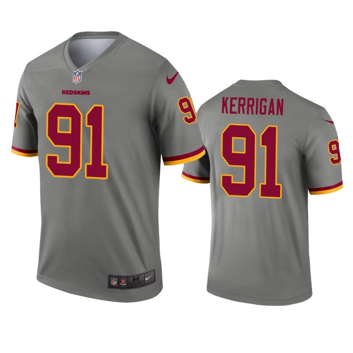 Washington Redskins Ryan Kerrigan Gray Inverted Legend Jersey - Cocomos