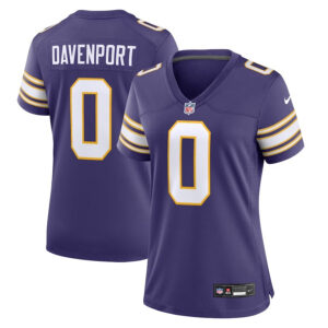 Women Minnesota Vikings #0 Marcus Davenport Classic Player Game Jersey - Purple - Cocomos