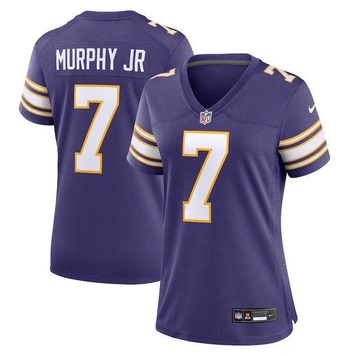 Women Minnesota Vikings #7 Byron Murphy Jr Classic Player Game Jersey - Purple - Cocomos