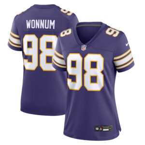 Women Minnesota Vikings #98 Dj Wonnum Classic Player Game Jersey - Purple - Cocomos