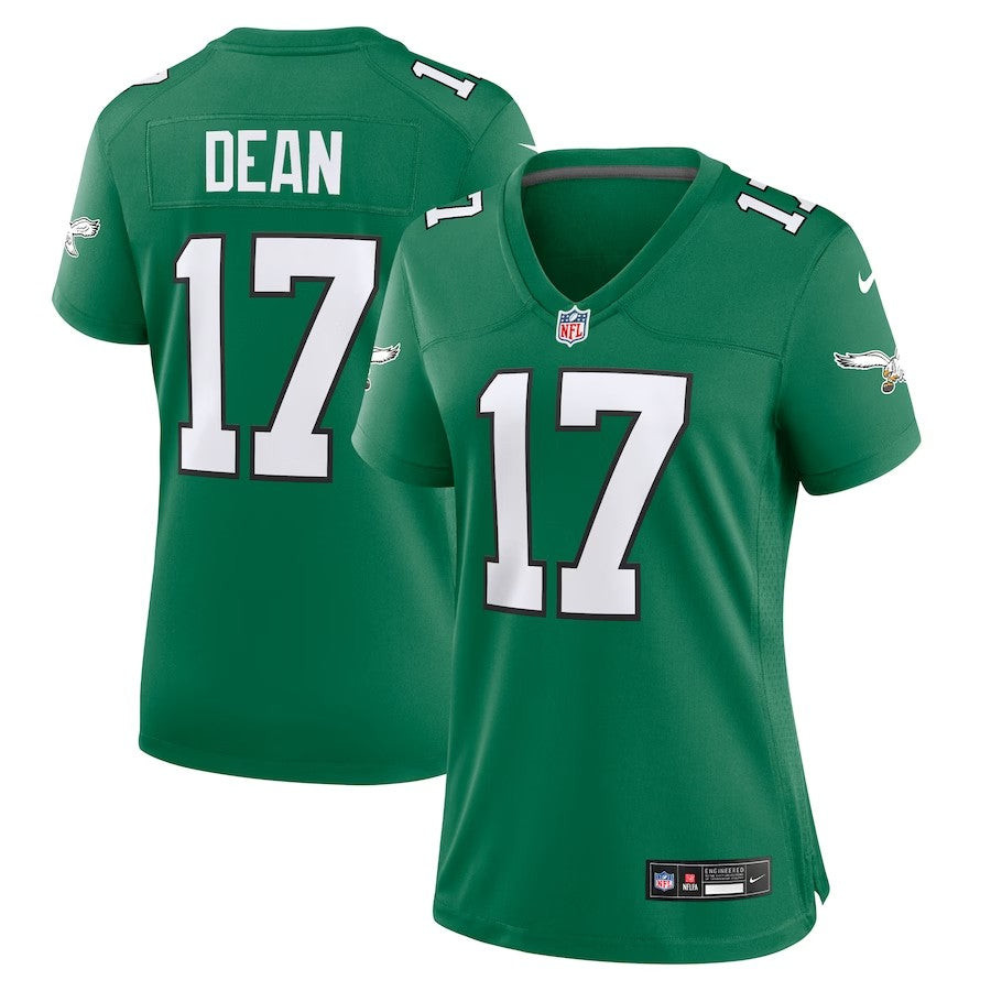 Women Philadelphia Eagles #17 Nakobe Dean Alternate Game Jersey - Kelly Green - Cocomos