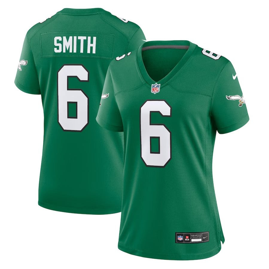 Women Philadelphia Eagles #6 Devonta Smith Alternate Player Game Jersey - Kelly Green - Cocomos