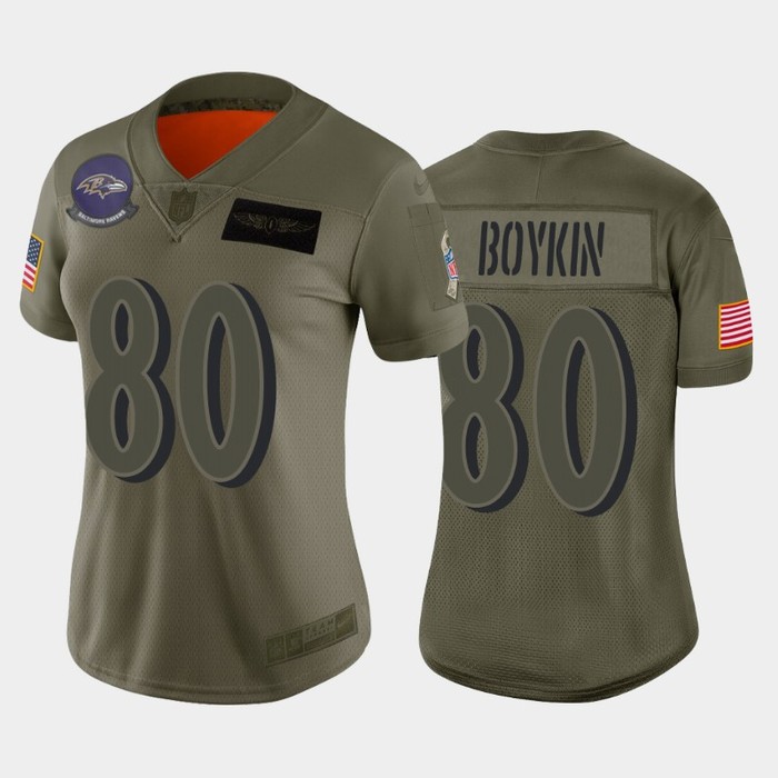 Womens Baltimore Ravens Miles Boykin Camo 2019 Salute To Service Limited Jersey