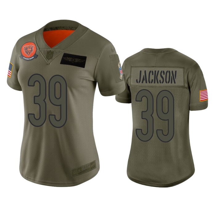 Womens Chicago Bears Eddie Jackson Camo 2019 Salute To Service Limited Jersey