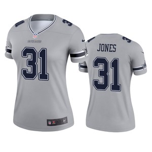 Womens Dallas Cowboys Byron Jones Silver Inverted Legend Jersey