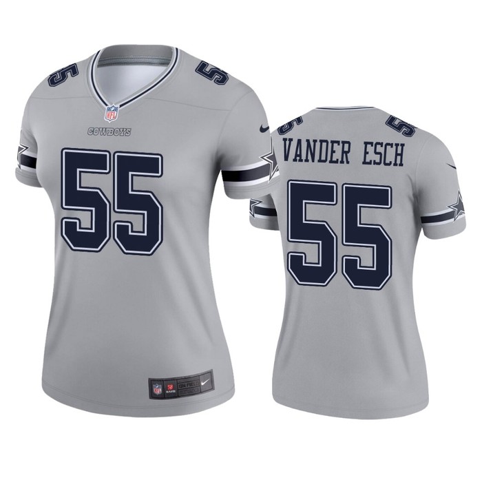 Womens Dallas Cowboys Leighton Vander Esch Silver Inverted Legend Jersey