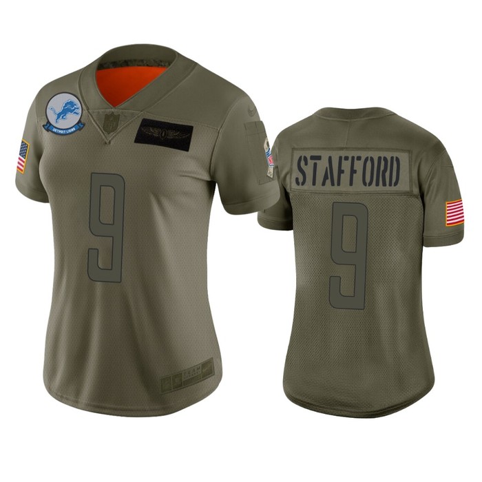 Womens Detroit Lions Matthew Stafford Camo 2019 Salute To Service Limited Jersey