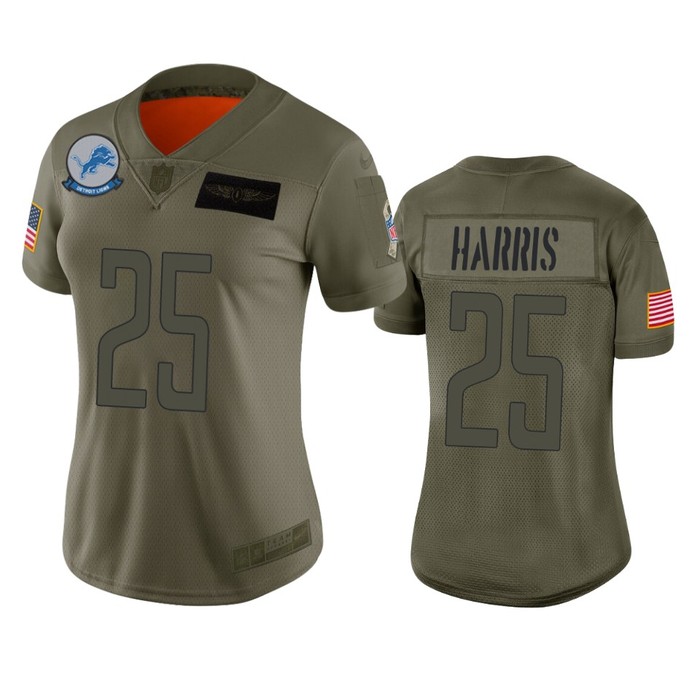 Womens Detroit Lions Will Harris Camo 2019 Salute To Service Limited Jersey