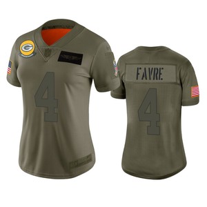 Womens Green Bay Packers Brett Favre Camo 2019 Salute To Service Limited Jersey