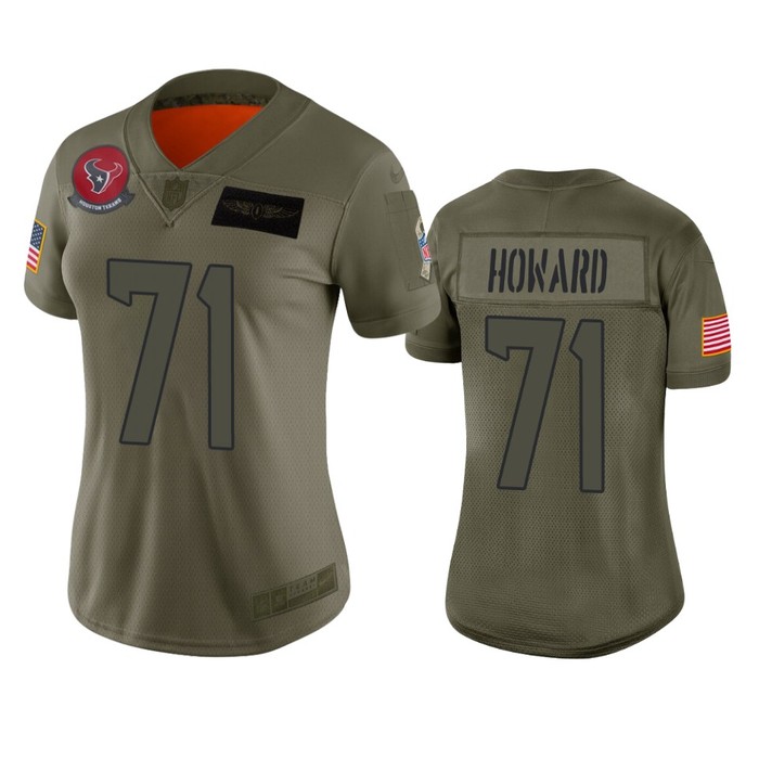 Womens Houston Texans Tytus Howard Camo 2019 Salute To Service Limited Jersey