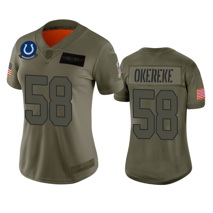 Womens Indianapolis Colts Bobby Okereke Camo 2019 Salute To Service Limited Jersey