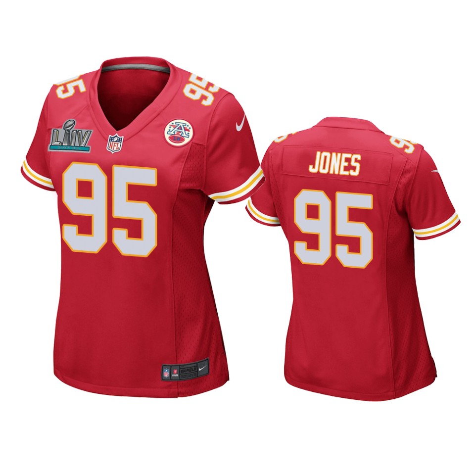 Womens Kansas City Chiefs Chris Jones Red Super Bowl Liv Game Jersey - Cocomos