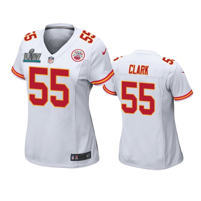 Womens Kansas City Chiefs Frank Clark White Super Bowl Liv Game Jersey