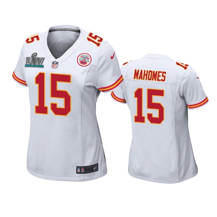 Womens Kansas City Chiefs Patrick Mahomes White Super Bowl Liv Game Jersey