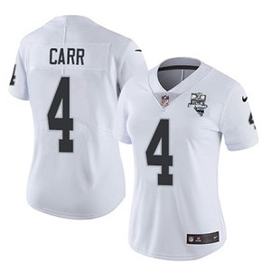 Womens Las Vegas Raiders White #4 Derek Carr 2020 Inaugural Season Vapor Untouchable Limited Stitched Jerseyrun Small